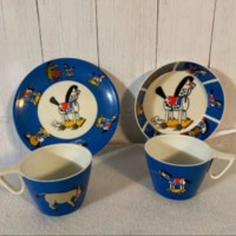 Vintage Plate Bowl And Cups